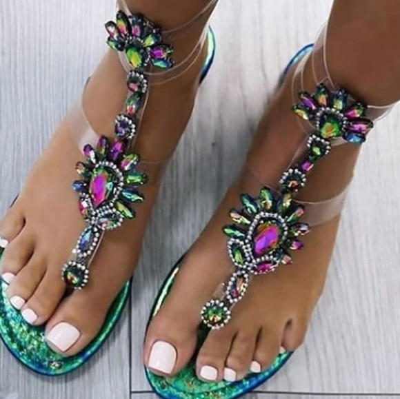 Last Size 7 **💎Holographic Rhinestone Embellished - Picture 6 of 8